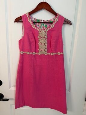 Lilly Pulitzer Pink Gold-Embellished Sleeveless Dress - 4